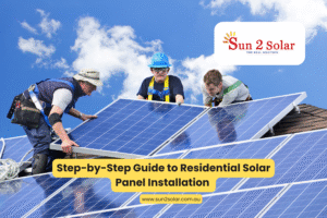 Step-by-step guide showing residential solar panel installation on a home roof