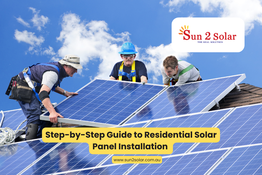 Step-by-step guide showing residential solar panel installation on a home roof