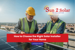 Professional solar installer fitting rooftop solar panels on a residential home